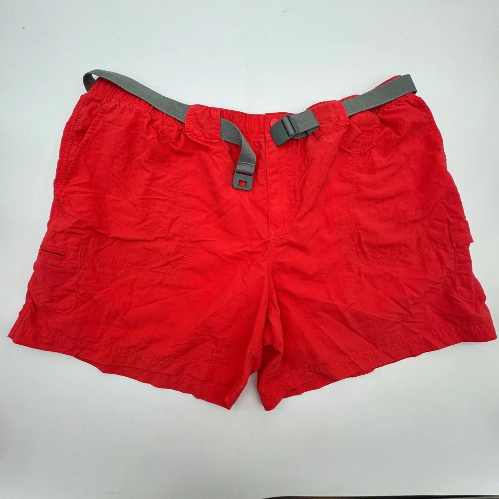 Columbia PFG Red Nylon Fishing Shorts Women's Size XL 6 Inch‎ Inseam
